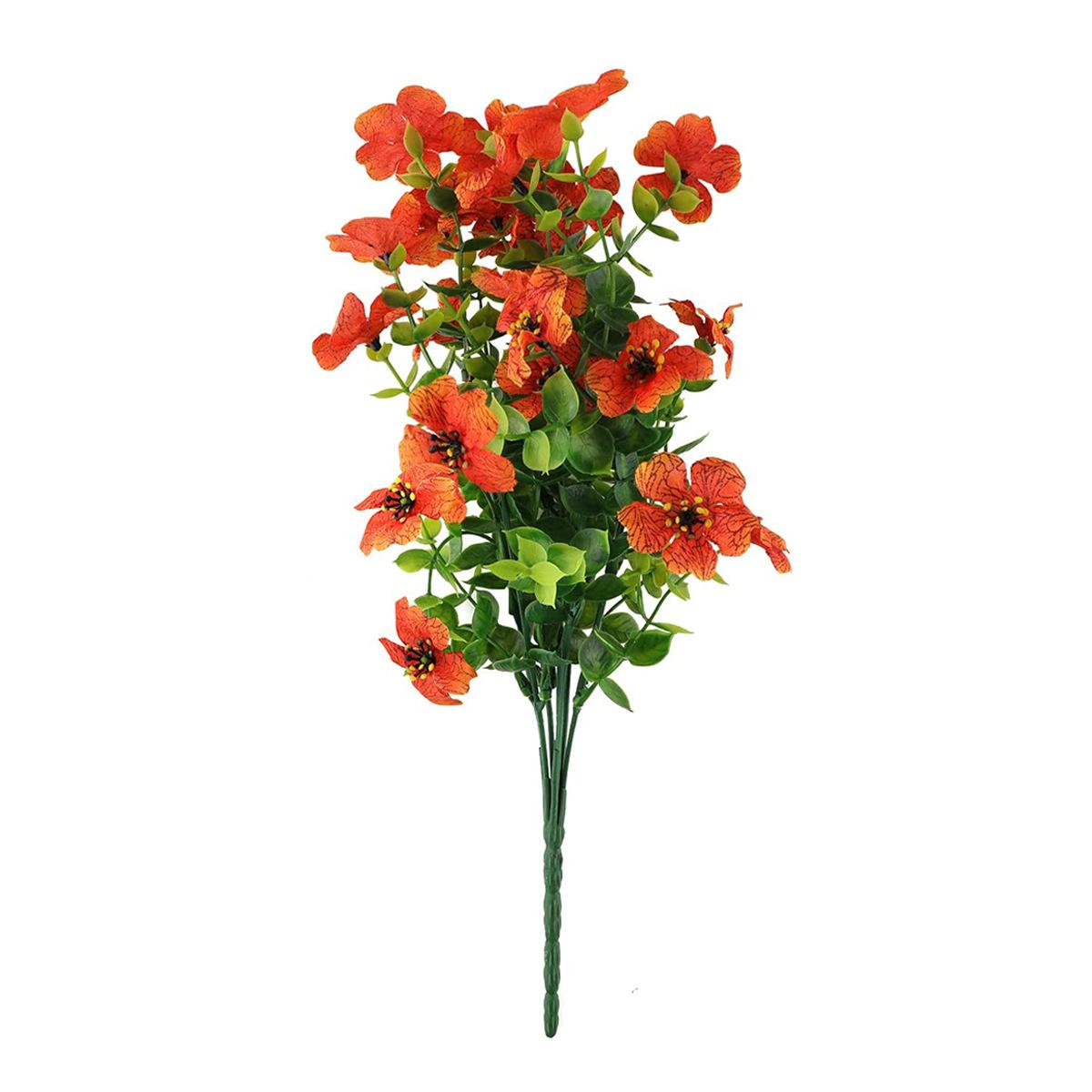 

Outdoor Artificial Fake Flower Green Plant Simulation Eucalyptus Violet Daisy Bouquet Dried Flower Decoration Shooting Props оранжевый