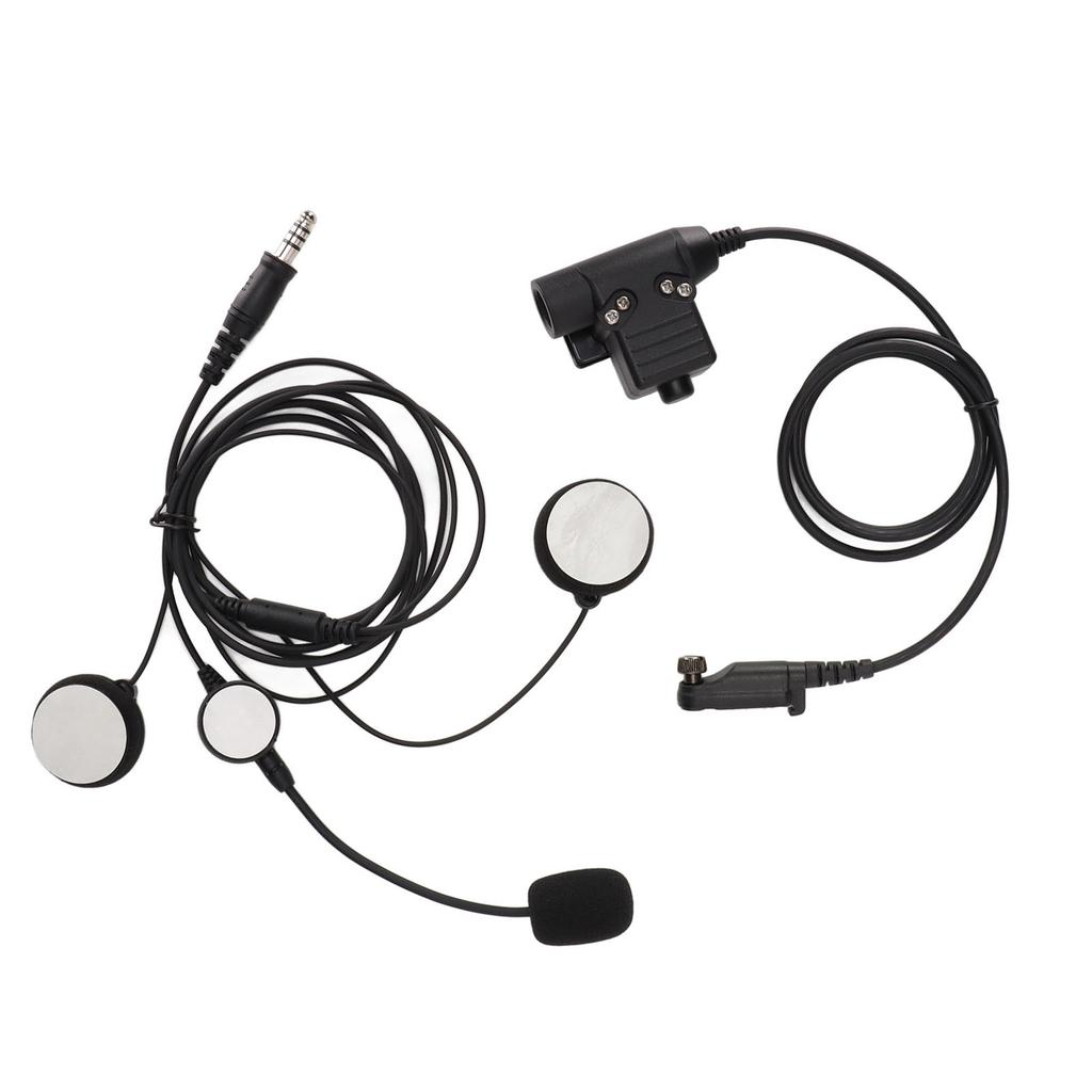 Motorcycle Helmet Earpiece +U94 PTT 7.1mm Noise Reduction Helmet Bilateral Headset with Clip for