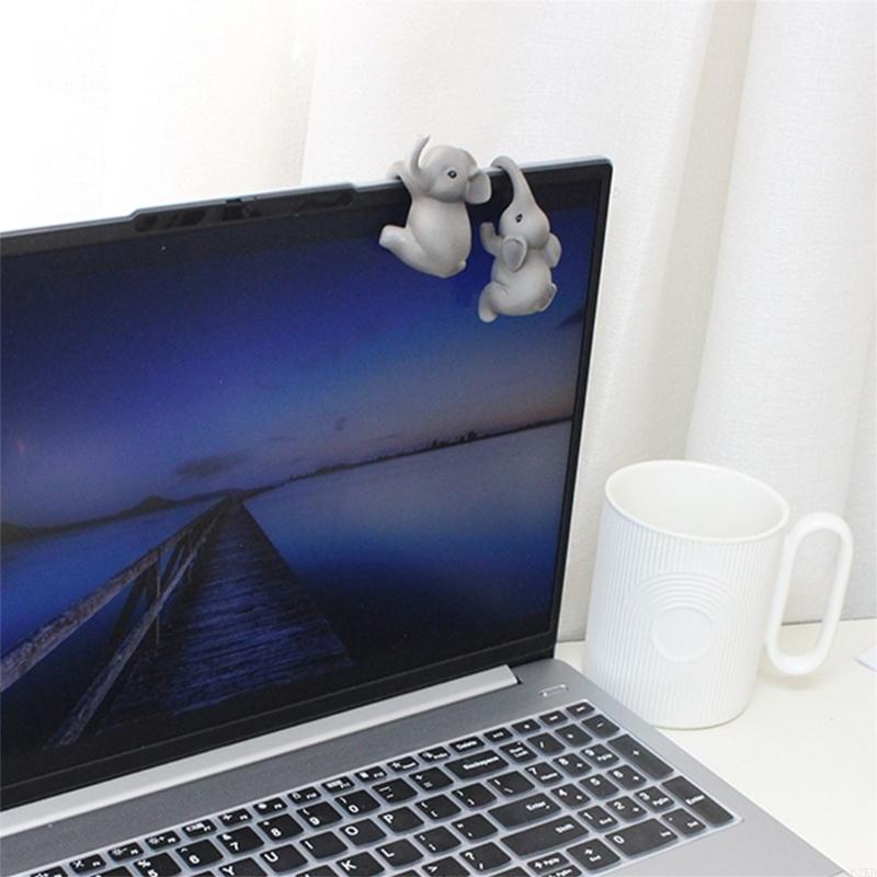 62KD 2Pcs Cartoon Elephant Statue Planter Accessories Flower Pot Hanger for Living Room Balconies or Patios Resins Decoration