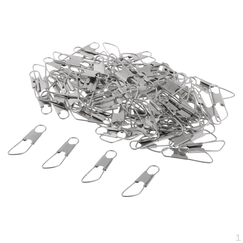 100 Pcs Fishing Locks Brooches Made Of Rotating Stainless Steel