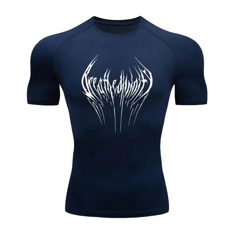 Summer Compression Sweatshirt Short Sleeve for Men's Running Fitness T-Shirt Jogging Quick-Dry Top Gym Workout Comfortable Tight Fit