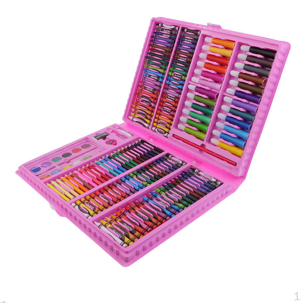 168 Pieces Professional Art Supplies for Drawing, Painting, Coloring In a Plastic Case, , Colored