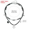 Gothic Plane Pendant Necklace Layer Black Beaded Charm Spikes Necklaces Crystals Cubic Zirconia Faith Jewelry for Women