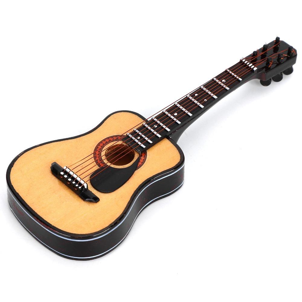 3pcs With Stand And Case Miniature Guitar Model Acoustic Guitar Ornament  Desk Shelf Decoration