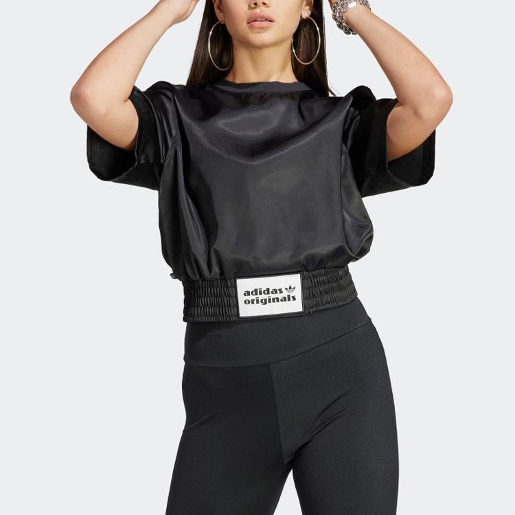 Adidas Camiseta Crop Originals Spicy Girls con Parche del Logo para Mujer Tops Negro IC8540