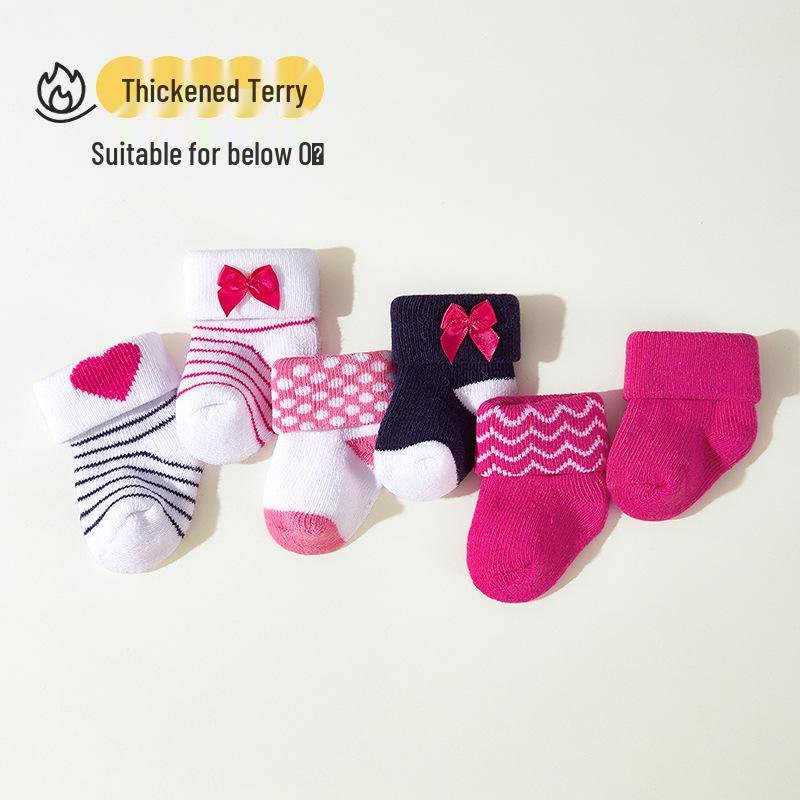 Thickened Warm Newborn Terry Children's Mid-Calf Winter Baby Socks