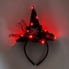 Lovely LED Witch Headband Halloween Light up Witch Hat Headband Women Masquerade Party Cosplay Hairband Hair Accessories