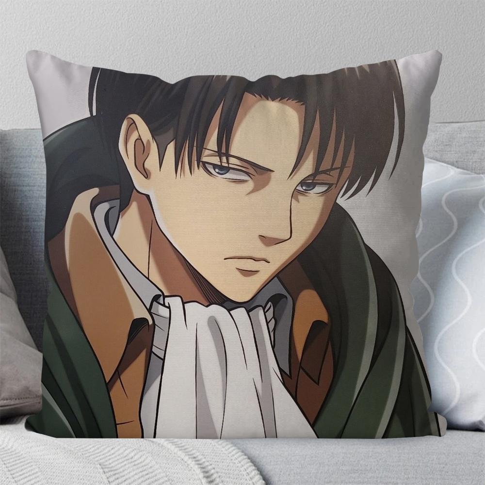 1pc Levi Ackerman Attack On Titan Pillow Case Square Pillow Bedroom Sofa Leisure Comfort Car Living Room Home Decoration 40X40