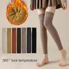 1 Pair Women Knitted Leg Warmer Fall Winter Thick Fleece Sweat Absorbing Warm Solid Color Stretch Above Knee Girls Knit High Boot Stocking Socks