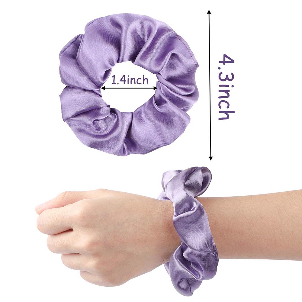 6 Satin-Haargummis Aus Seide – 13 Cm Durchmesser, Sanft Zum Haar, Keine Haarbruchgefahr
