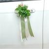 Wedding Rose Ornament for Car Use, Faux Rose Ribbon Accent for Engagement Signs, Party Tables, and Home Display