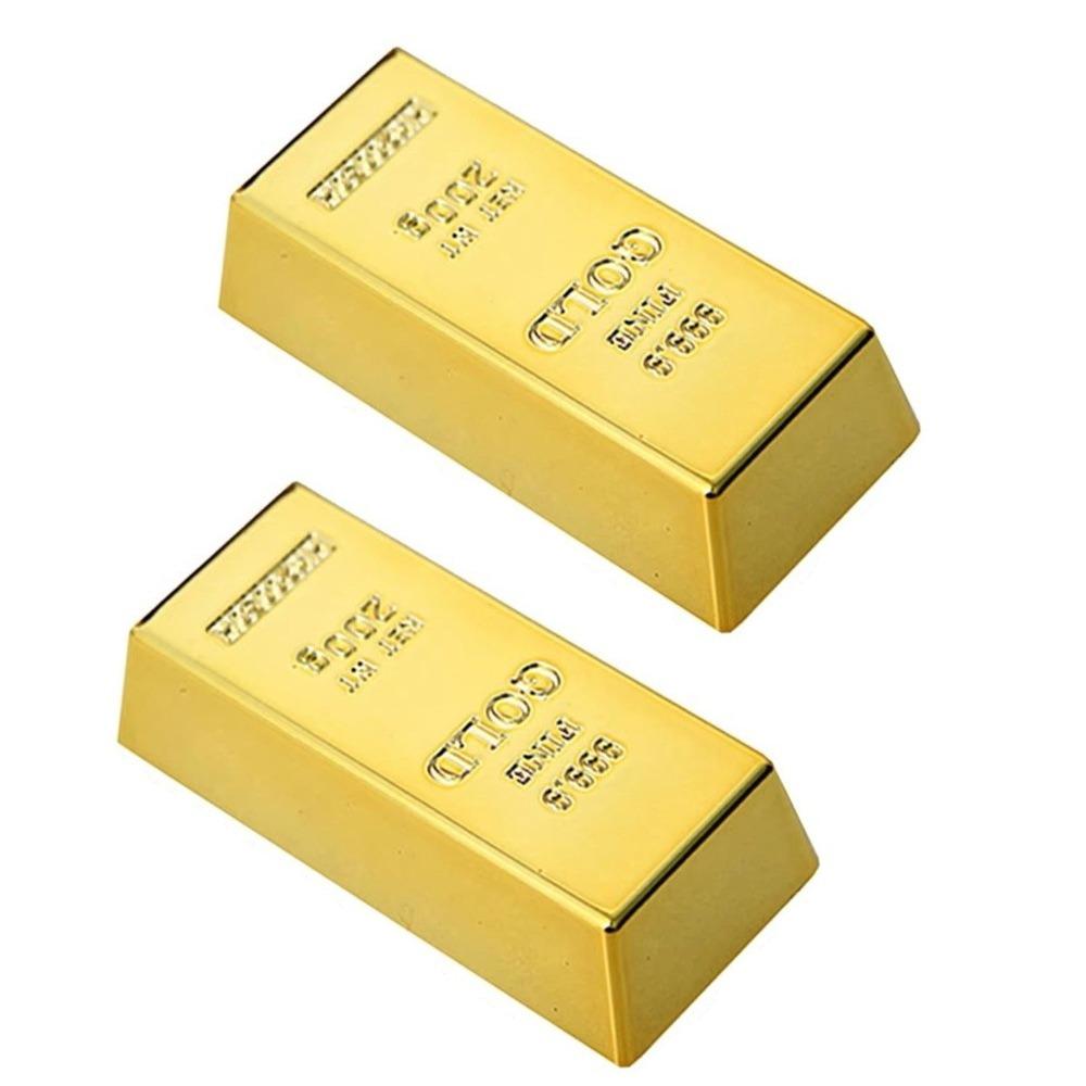 1/2PCS Simulation Gold Gold Fridge Magnets Durable Glittering Gold Gold Bar Magnet Stickers Magnetic Holders Plastic