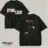 Dying Light Vybledlé tričko Anime milovník Harajuku Nový model Oversized Unisex vysoká kvalita Vintage Volné Větší velikosti Pro páry Klasické
