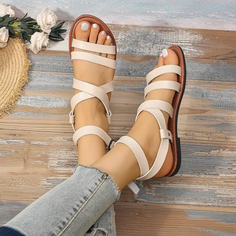 Sandales Plates Romaines pour Femmes Été Confortables et Élégantes Meilleure Vente Chaussure de Créateur Naturelle en Offre Livraison Gratuite et Bas Prix