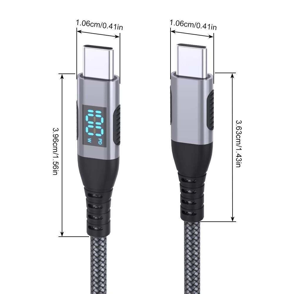Dual Type-C Connector Dual Head Charging Cable 100W Power Type-C Data Transfer Cable