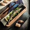 Japanese Style Ceramic Dishes Tableware Long Plate Shaped Sushi Snack Plate Barbecue Plate Sashimi Fish Plate Restaurant Plates