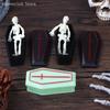 2/4Pcs Halloween Decorative Coffin Miniature Dollhouse Coffin Box Treat Coffin Prank Prop Box Model Trickery Prop Decor