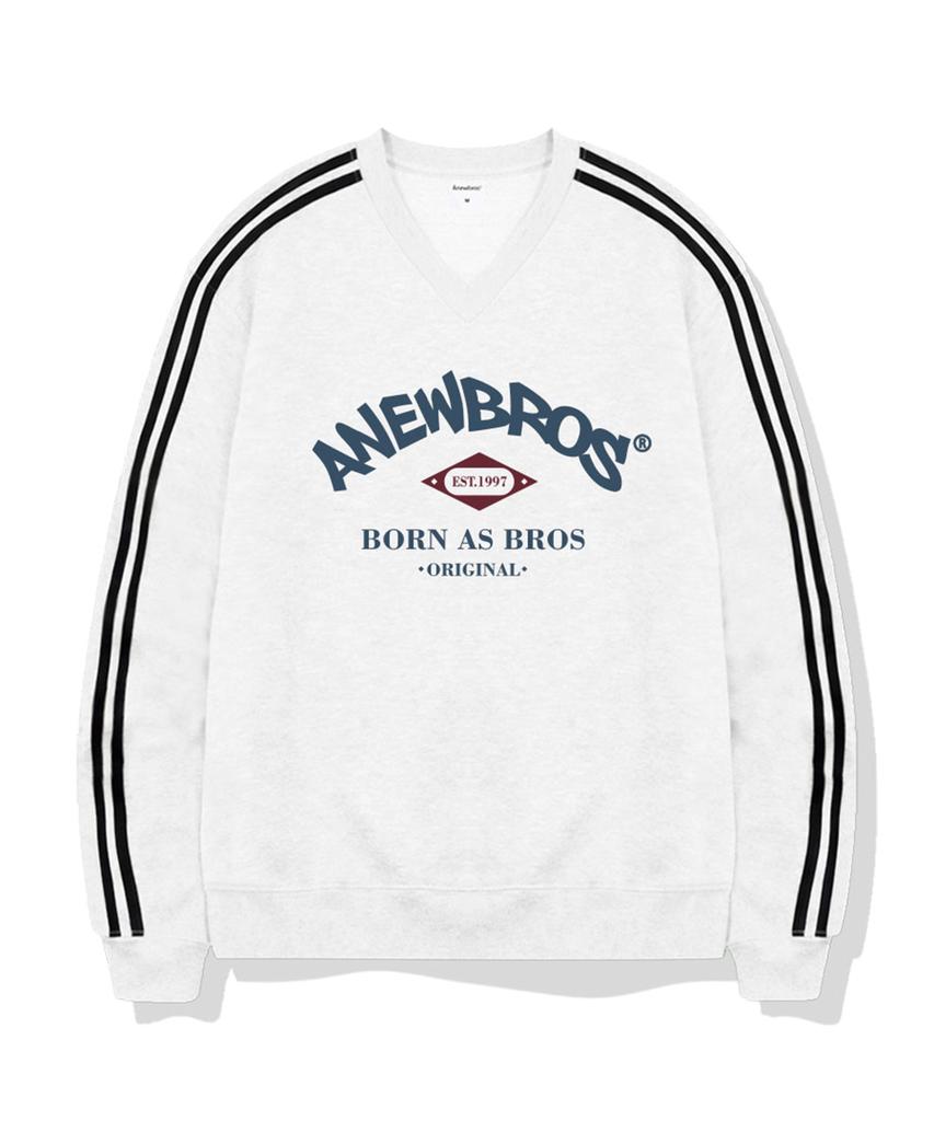 Newbros Bros Club Oversized Track V-Neck Sweatshirt 5 Colors [Anbv_9006]