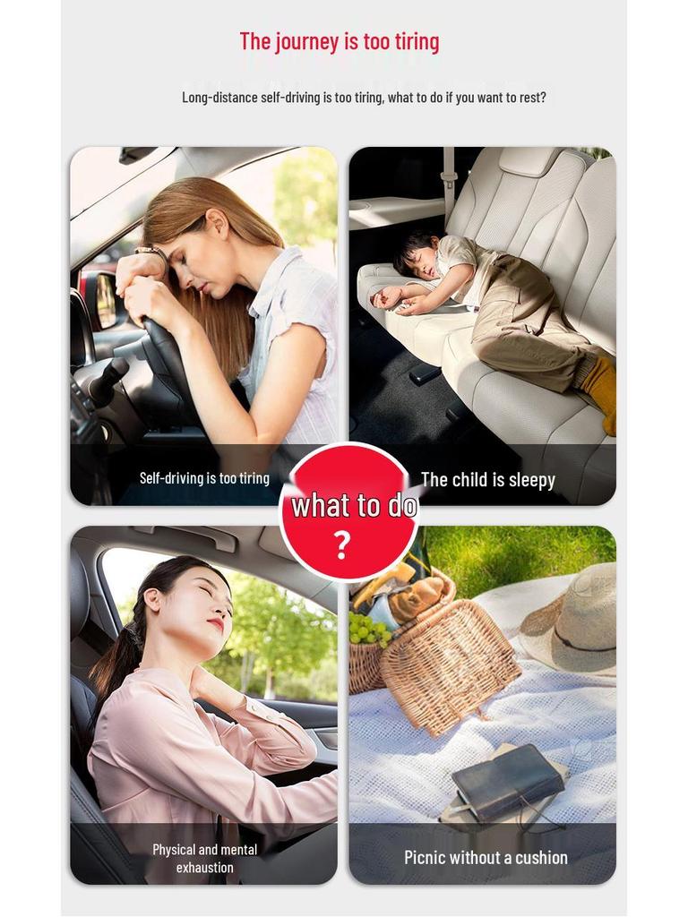 Thickened Car Inflatable Travel Mattress: Rear Seat Folding Bed for SUVs & Sedans