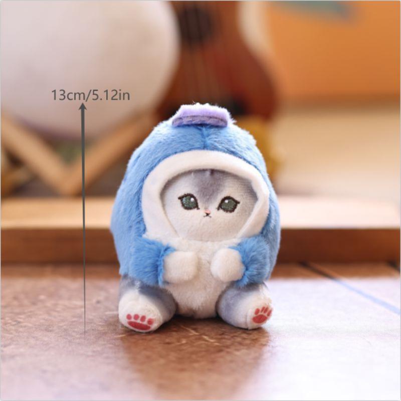 Kreskówkowy Uroczy Rekin Kot Kociak Pluszowa Lalka Wypchana Zabawka Brelok Wisiorek Dziewczęcy Breloczek Ozdoby do Zawieszenia na Torbie Dodatek dla Pary Prezenty