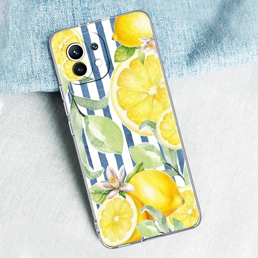 Case For Xiaomi Mi 15 14 13 12 11 Lite 15T 13T 12T Pro Poco X7 X6 X5 Pro 5G X3 NFC F7 F6 F5 Cover Summer Fruits Lemon Print