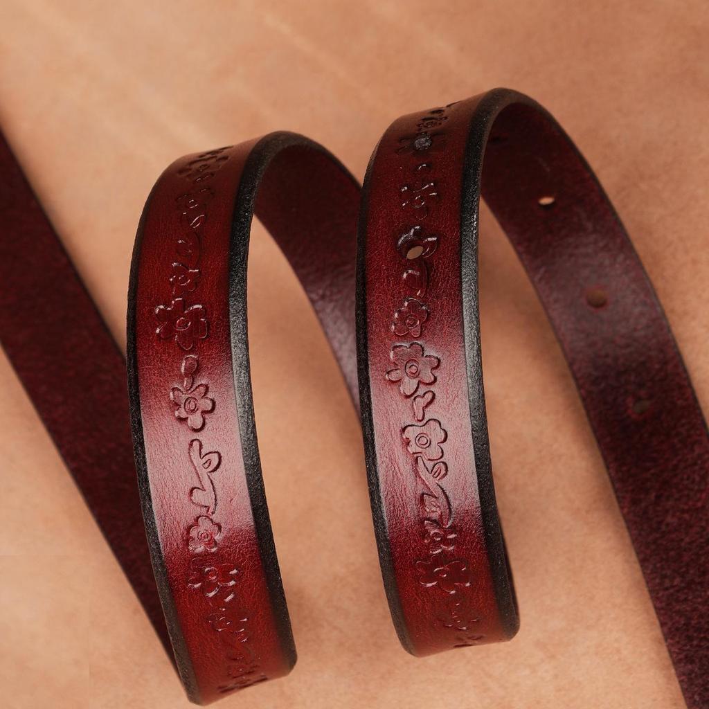 Women's Handmade Retro Leather Pin Buckle Belt - Trendy Cowhide Pant Accessory