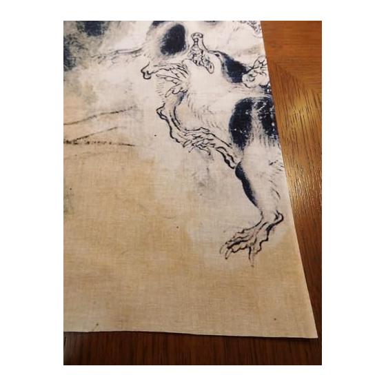 Tenugui Towel - Kawanabe Kyosai, Choju-giga, Bakeneko & Tanuki, 100% Cotton, Tokka Fabric, Japan