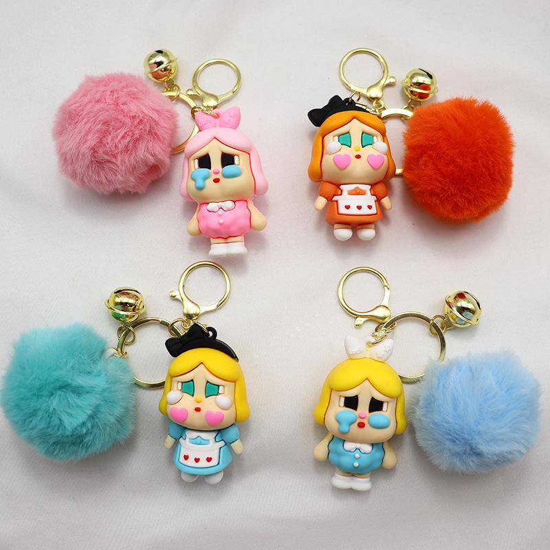 Crying Baby Keychain Pendant Three-dimensional Cute Girl Schoolbag Pendant Pendant Couple Car Key Chain Cartoon