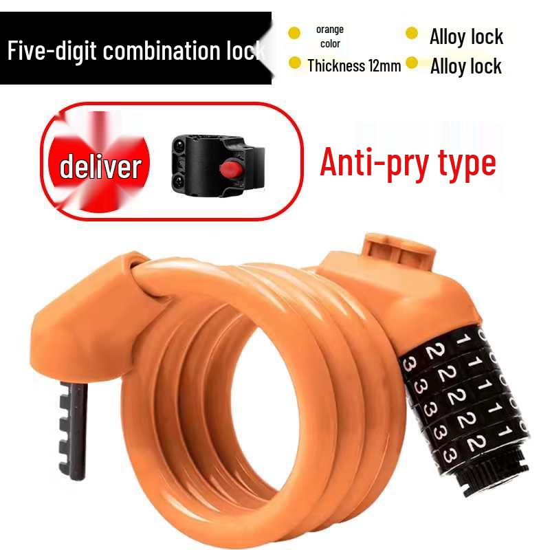 Waterproof Anti-theft Steel Cable Lock for Motorcycles, E-Bikes, and Helmets