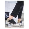 Herren Canvas Low-Top Sneaker Lässige Schnürschuhe mit Kontrast-Fersenkappe für den täglichen Gebrauch