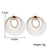 Big Round Multilayer Circles Drop Earrings Wire Spiral Geometric Metal Exaggerated Wedding Party Jewelry Pendientes