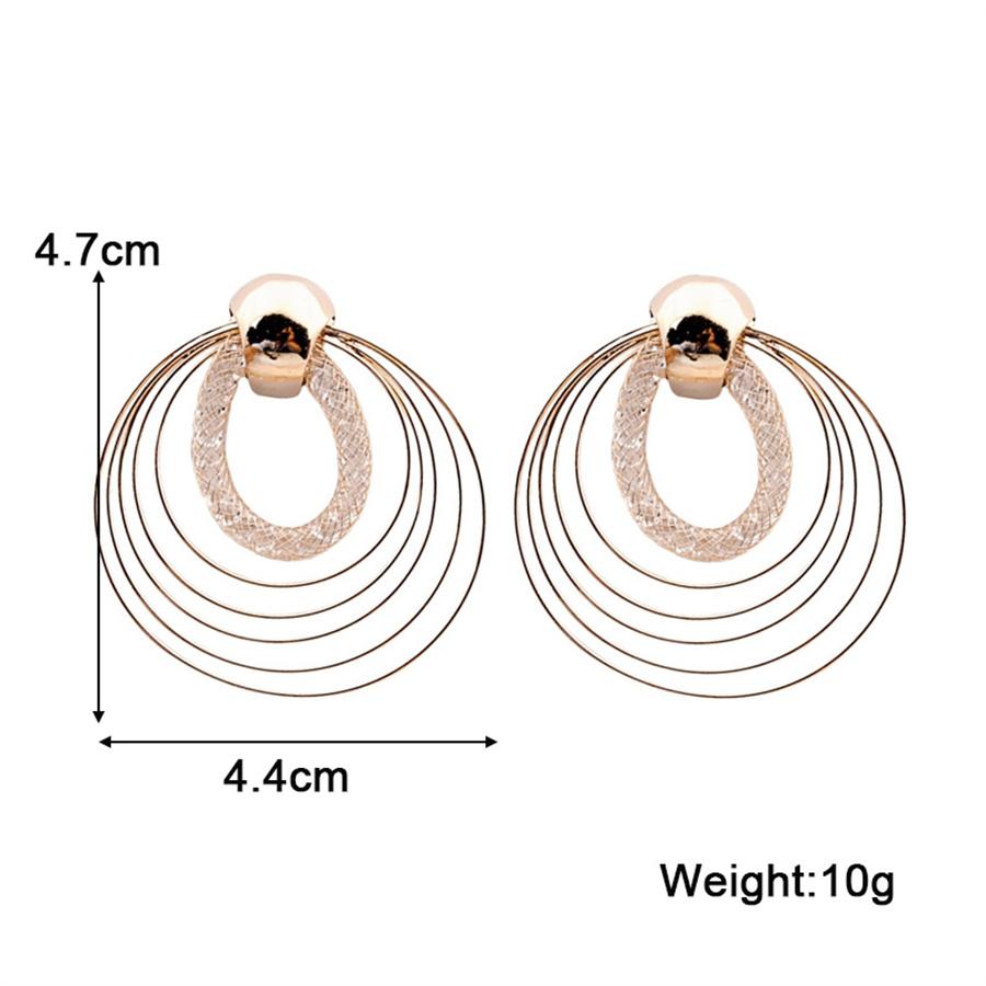 Big Round Multilayer Circles Drop Earrings Wire Spiral Geometric Metal Exaggerated Wedding Party Jewelry Pendientes