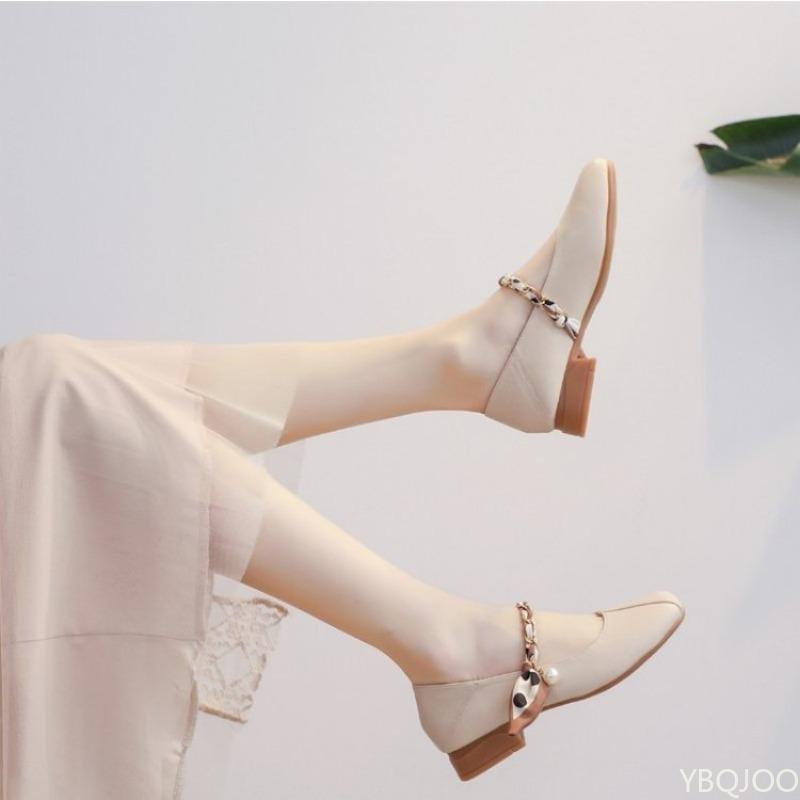 Fashion Retro casual small leather shoes for women in spring breathable low heel elegant simple comfortable women's single shoes