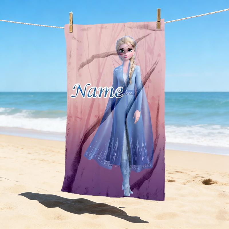 Custom Name Princess Fantasy Stylish Digital Printing Beach Towel Quick‑Drying Absorbent Blanket for Beach Pool Gym Travel