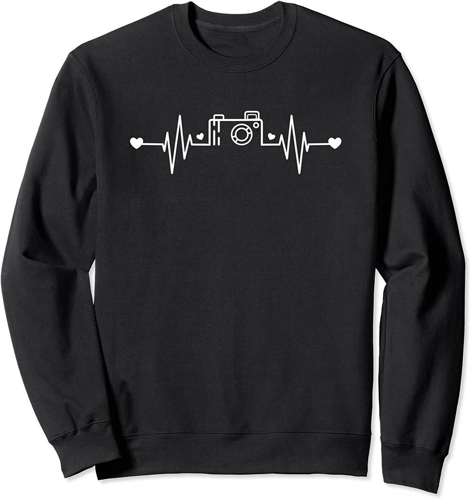 Photographer Heartbeat Photography Lovers Camera Unisex Crewneck Sweatshirt