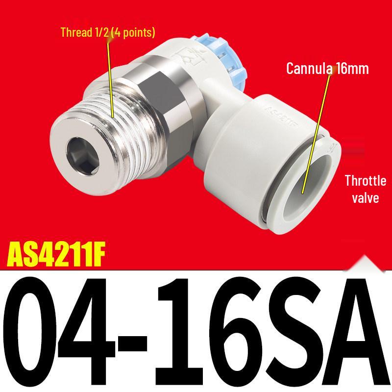 SMC AS1201F Pneumatic Speed Control Valve - Adjustable Throttle Push-Lock Fitting for Cylinder Control