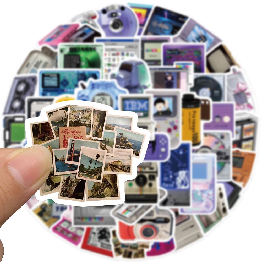 50 Cold Retro Equipment Card Disc Graffiti Stickers Decorative Suitcase Pen Guitar Notebook Waterproof Explosive