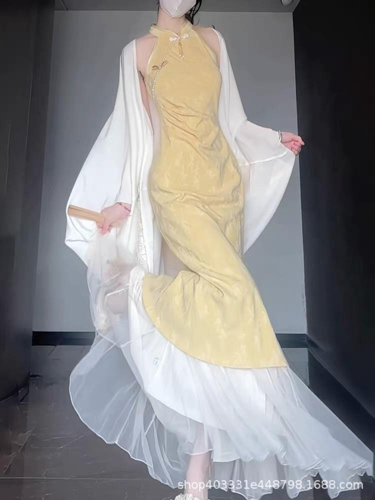 Women's 2025 Summer High Waist Mesh Patchwork Fishtail Skirt - Slimming, Mid-Length, Versatile.