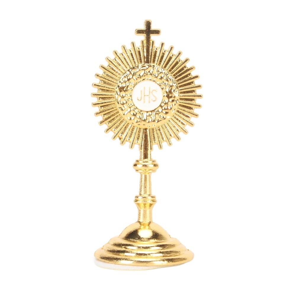 Alloy Small Metal Standing Cross Religious Ornament Standing Crucifix  Religious Party