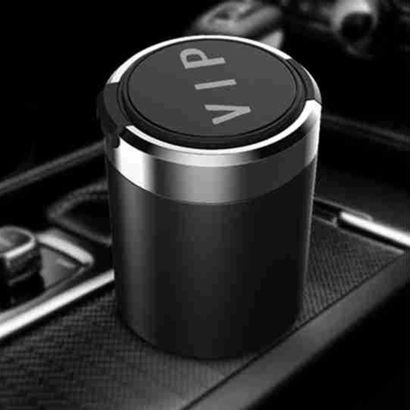 Compact Smokeless Ashtray Detachable Car Cigarette Ashtray with LED Light Car Trash Can for Most Car Cup Holder