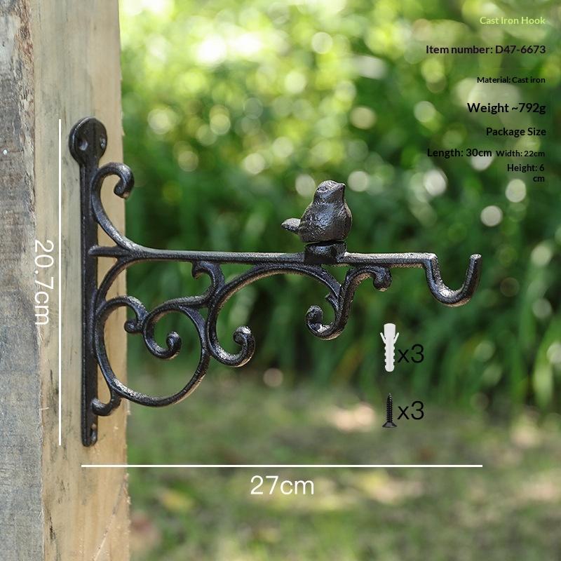 Vintage Cast Iron Wall Hook Heavy Duty Wall Mounted Hanging Hooks Rustic Decorative For Entryway Garden Home Decoration