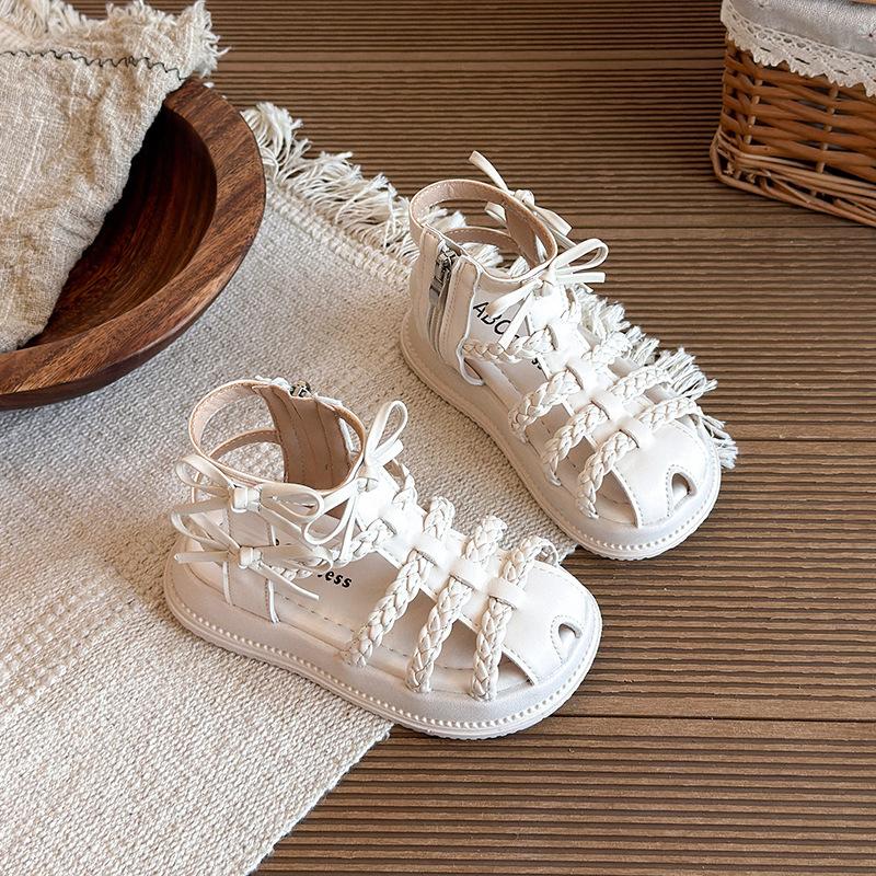 Girls Sports Sandals New Summer Fashion Open-toed Children's Shoes Little Girl Princess Roman Shoes Soft Sole