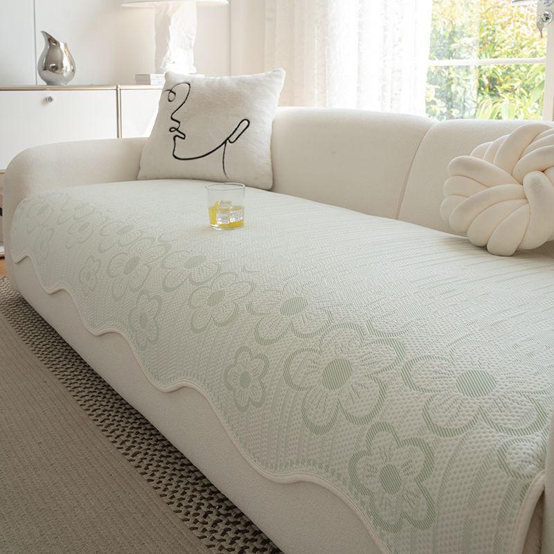 

Wave Edge Special-Shaped Summer Sofa Cushion Fabric Non-Slip Ice Silk Cool Feeling Straight Row Four Seasons Universal Sofa Mat Cushion