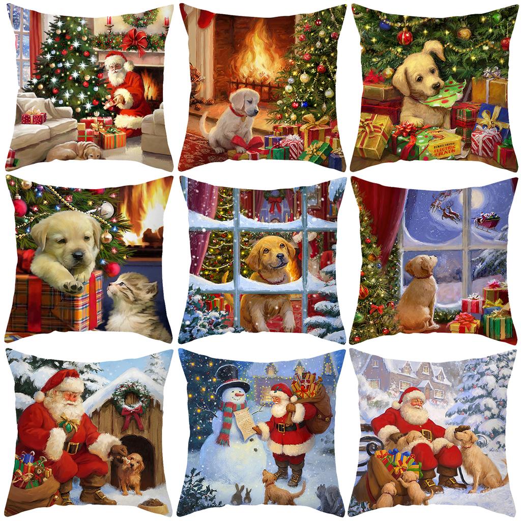 Christmas Cushion Cover Xmas Decorations For Home  Merry Christmas Ornament Pillowcase Natal Navidad New   Gifts