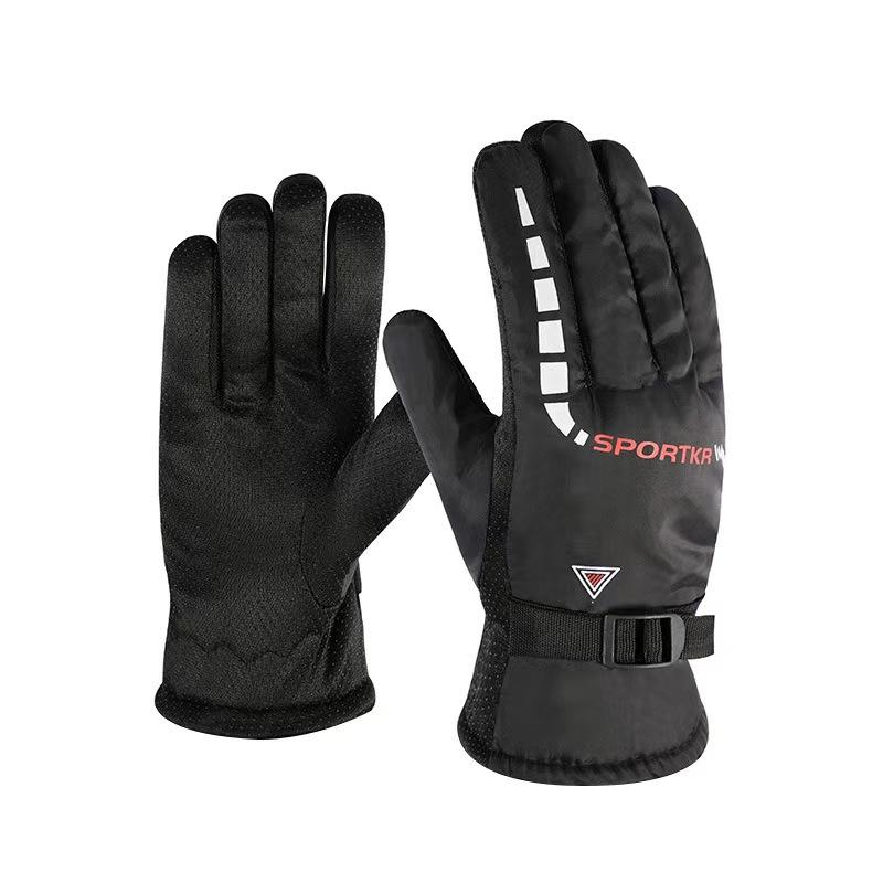 Cycling Gloves Warm and Velvet Men's and Women's Winter Windproof and Waterproof Outdoor Riding Motorcycle Takeaway Cold Cotton Gloves