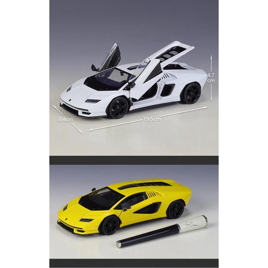 Welly 1/24 Lamborghini Countach LPI800-4 Alloy Miniature Car Diecast Metal Scale Car Model Collection Childrens Toy Vehicle Gift