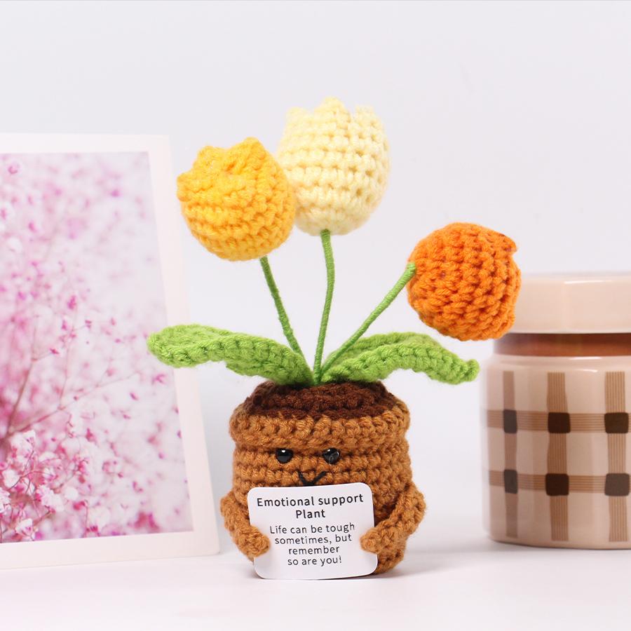 33 Styles Crochet potted tabletop Words of encouragement forget-me-not crochet orange convolia heart-warming ornament