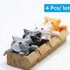 1/4 Pcs Kawaii Mini Cat Ornament Garden Kitten Statue Gift for Kids Children Baby Room Decoration Toy Miniature Figurines Home D