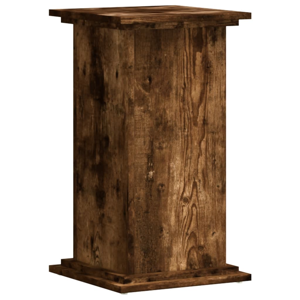 Plant Stand Smoked Oak 33 X 33 X 60 Cm Wood Based Material