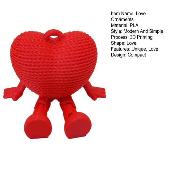 3D-gedruckte Liebesornamente Herzfiguren Kreatives Gewebtes Sitzendes Design Heimdeko Valentinstagsgeschenk Dekorative Skulpturen Desktop-Akzent